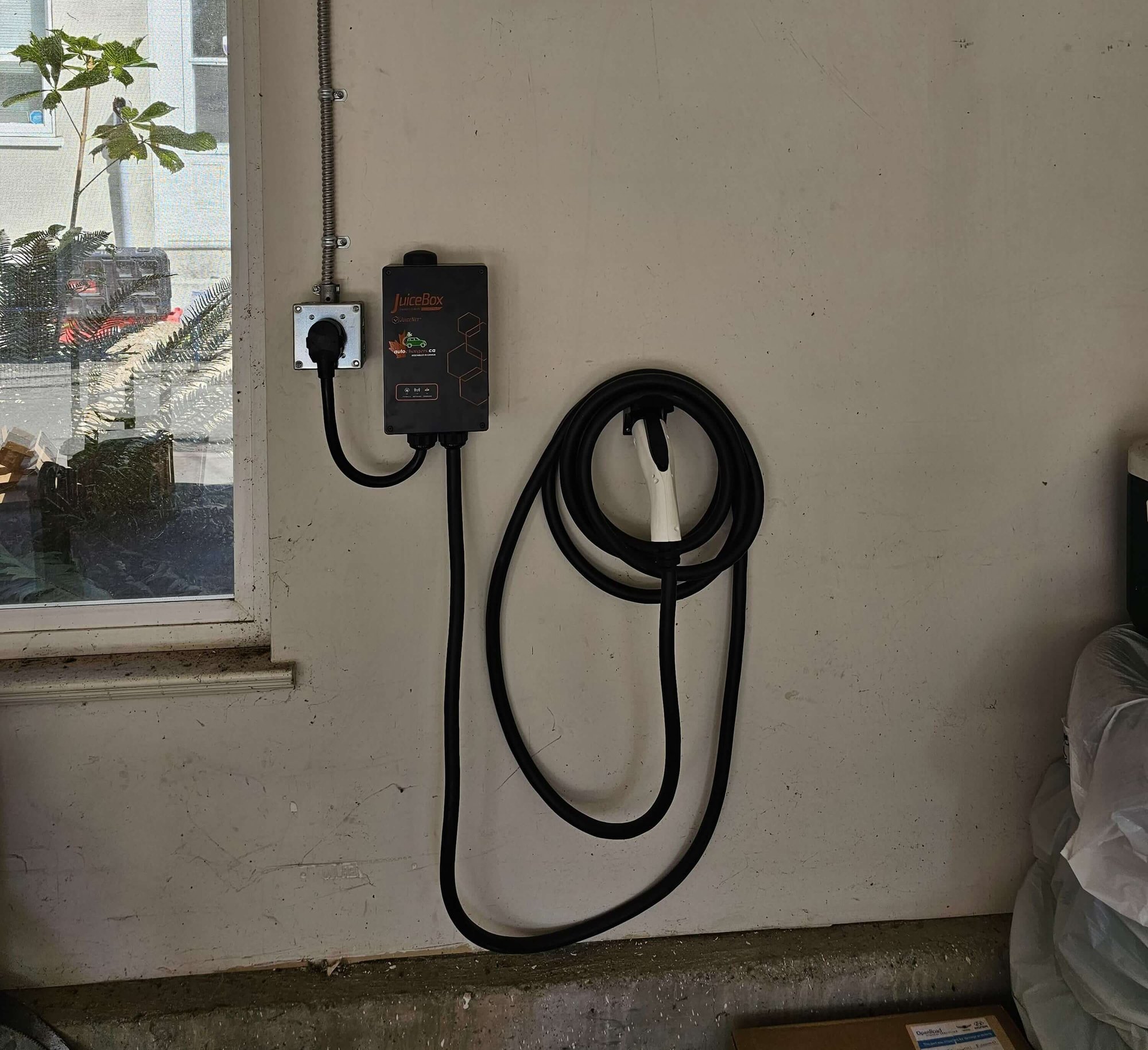 ev charger installed in garage