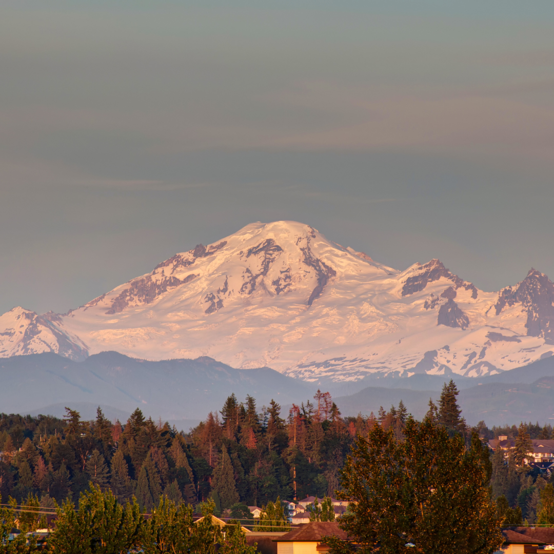 Langley with Mountain View with snow